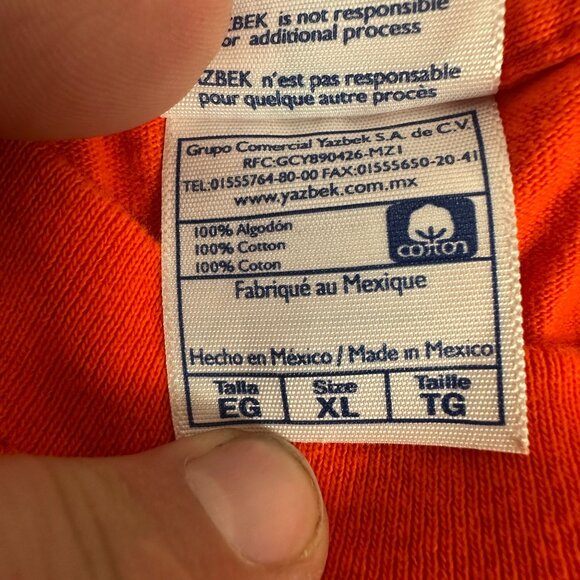 Yazbek XL Orange Cozumel T-Shirt With Embroidered Fish Design 100% Cotton - Picture 5 of 7